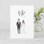 シンプルなイラストのカップル 黒スーツ セーブザデート (スタンド正面)