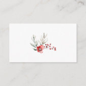シンプルなウィンター フローラル ウォーターカラー結婚式 エンクロージャーカード (裏面)