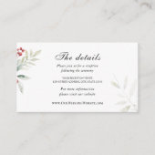 シンプルなウィンター フローラル ウォーターカラー結婚式 エンクロージャーカード (正面)