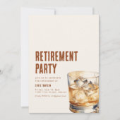 シンプルなウイスキーリタイアメントパーティーの招待状 招待状 (正面)