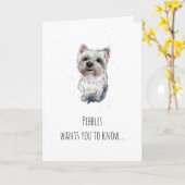 シンプルなウェスティー ウェストハイランドテリア 父の日 カード (黄色い花)