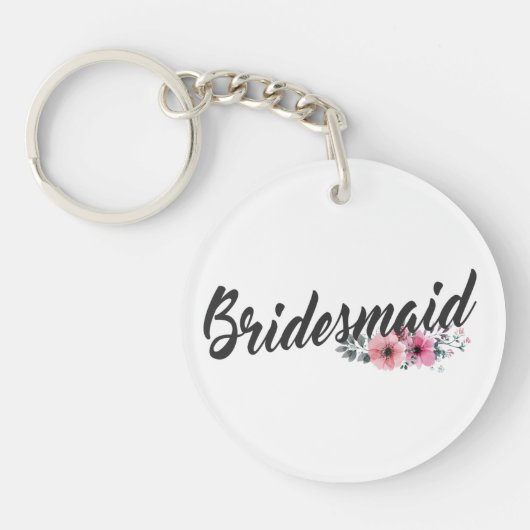 シンプルなウェディングコールigraphy | キーチェーン (正面)