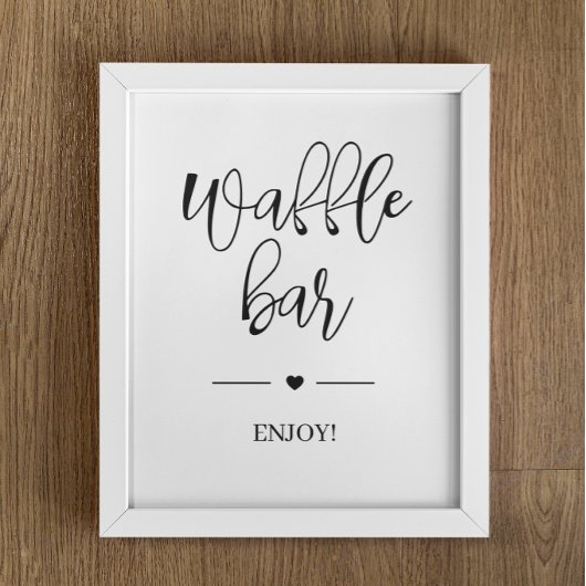シンプルなウェディングシャワーワッフルバー ポスター