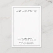 シンプルなウェディングパーティーの贈り物イヤリング用ディスカード プレイスカード (裏面)