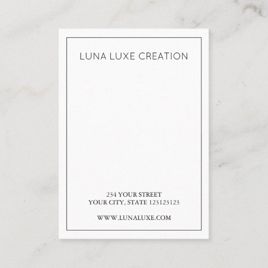 シンプルなウェディングパーティーの贈り物イヤリング用ディスカード プレイスカード (裏面)