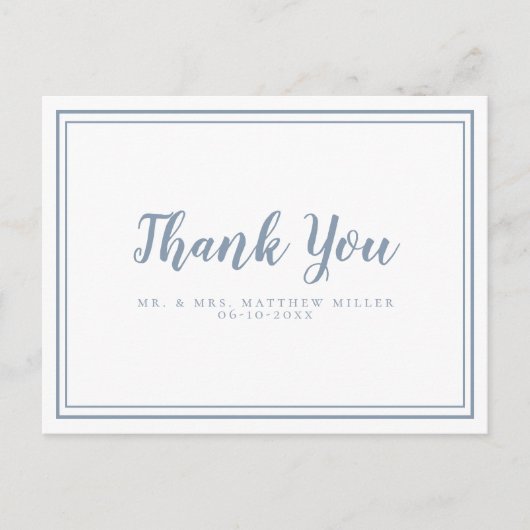 「シンプルなウェディング お礼のメッセージ 現代風」 ポストカード (正面)