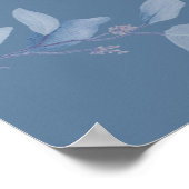 シンプルなウェディング レセプション 席次表 ブルー ポスター (角)