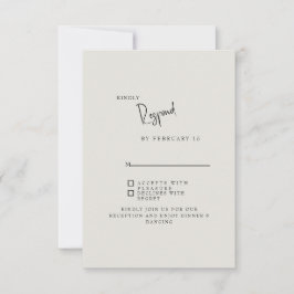 シンプルなウェディングRSVPカード Forever Faithful Cream 出欠カード