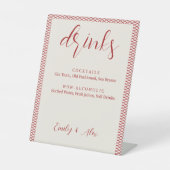 シンプルなウエディングシグネチャードリンク 台座サイン (正面)