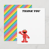 シンプルなエルモの1歳誕生日 サンキューカード (正面/裏面)