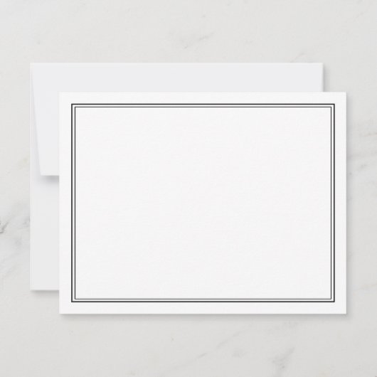 シンプルなエレガンス 黒と白の感謝カード サンキューカード (裏面)