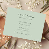 シンプルなエレガントな結婚式の返信ハガキ|sage green RSVP Card