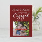 シンプルなエンゲージメント写真のお知らせ 招待状 (スタンド正面)