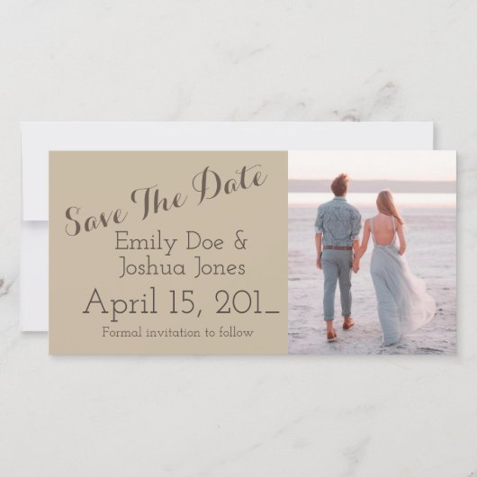 シンプルなエンゲージメント発表 - 日程を保存しておいてください セーブザデート (正面)