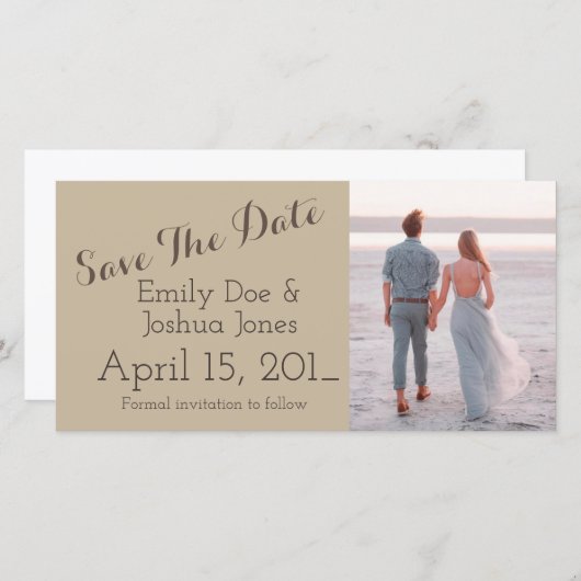 シンプルなエンゲージメント発表 - 日程を保存しておいてください セーブザデート (正面/裏面)