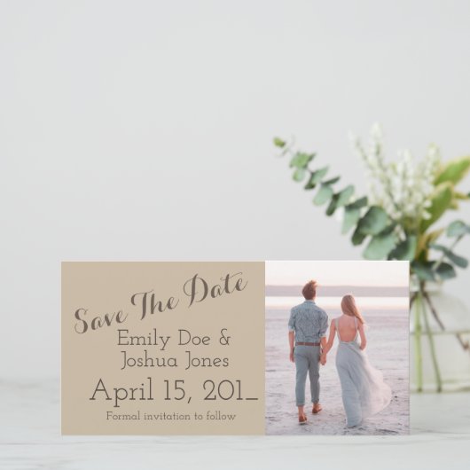 シンプルなエンゲージメント発表 - 日程を保存しておいてください セーブザデート (スタンド正面)