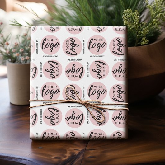 シンプルなオフィスロゴと1行テキスト ラッピングペーパー