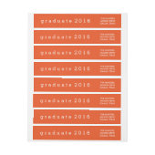 シンプルなオレンジの卒業生2016年 ラップアラウンドラベル (シート)