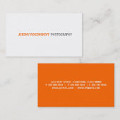 シンプルなオレンジ文字の名刺 名刺 (正面/裏面)