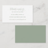 シンプルなオンラインRSVP結婚式ウェブサイト エンクロージャーカード (正面/裏面)