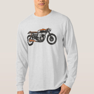 シンプルなオートバイ-カフェのレーサーのスケッチ Tシャツ