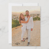 シンプルなオーバーレイ写真の結婚式 招待状 (裏面)