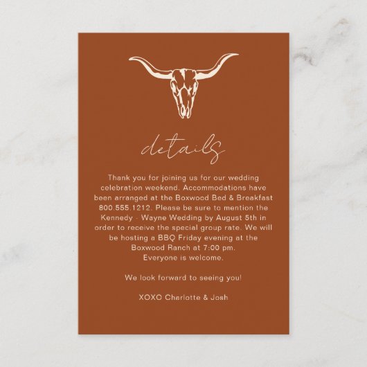 シンプルなカウスカル ディテール同封カード エンクロージャーカード (正面)