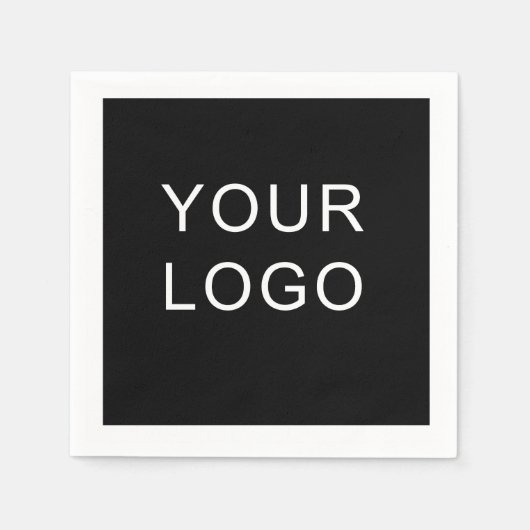 シンプルなカスタマイズ可能な企業のビジネスロゴデザイン スタンダードカクテルナプキン (正面)