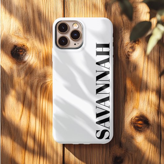 シンプルなカスタムネーム クラシック ホワイト Case-Mate iPhoneケース