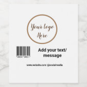 シンプルなカスタムバーコード - あなたのテキストをウェブサイトのQRコードに追加 - Sq ワインラベル (シングルラベル)