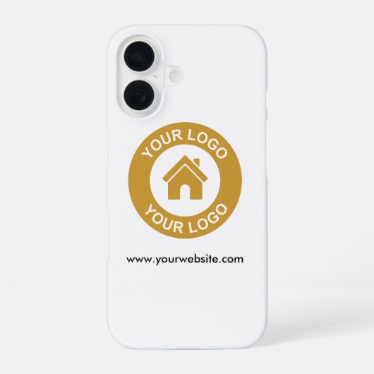 シンプルなカスタムビジネス ロゴ ウェブサイト iPhone 16ケース (裏面)