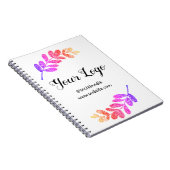 シンプルなカスタムブルーパープルブラックリーフにロゴを追加 ノートブック (右側)