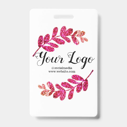 シンプルなカスタムブルー パープル ブラック リーフ ロゴを追加 バッジ (正面)