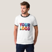 シンプルなカスタムロゴとテキストのビジネス Tシャツ (正面フル)