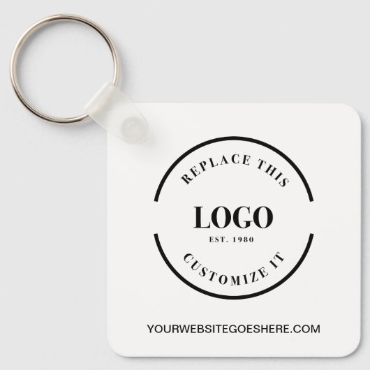 シンプルなカスタム大型ビジネスロゴQRコードウェブサイト キーホルダー (正面)