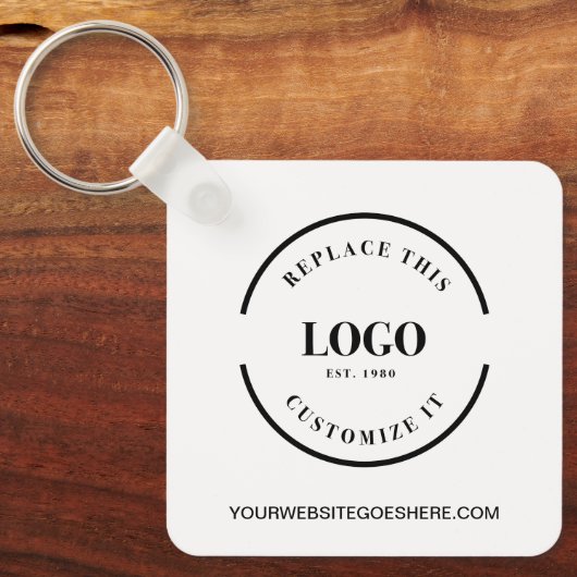 シンプルなカスタム大型ビジネスロゴQRコードウェブサイト キーホルダー (正面)