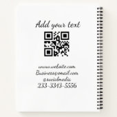 シンプルなカスタムQRコード あなたの名前テキストを追加 クラシック ノートブック (裏面)