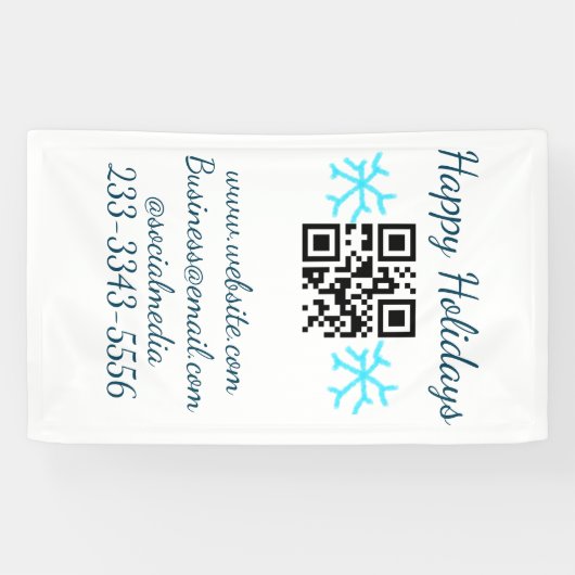 シンプルなカスタムQRコード あなたの名前テキストを追加 クラシック 横断幕 (横)