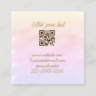 シンプルなカスタムQRコード 名前テキスト追加 クラシック スクエア名刺
