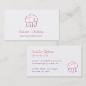 シンプルなカップケーキの落書きの職人のベーカリー 名刺 (正面/裏面)