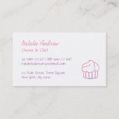 シンプルなカップケーキの落書きの職人のベーカリー 名刺 (裏面)