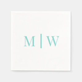 シンプルなカップルの結婚式2イニシャルモノグラム VS DIYカラー スタンダードカクテルナプキン