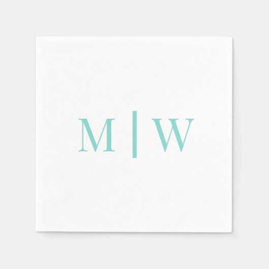 シンプルなカップルの結婚式2イニシャルモノグラム VS DIYカラー スタンダードカクテルナプキン (正面)