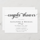 シンプルなカップルシャワー 招待状 (正面/裏面)