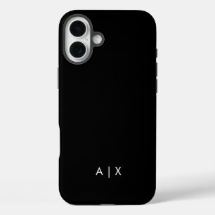 シンプルなカップル名のモノグラム iPhone 16 PLUSケース