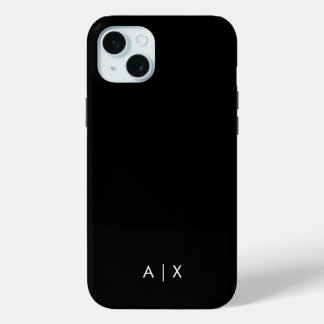 シンプルなカップル名のモノグラム iPhone 15 MINIケース