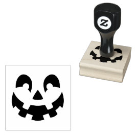 シンプルなカボチャの顔のシルエット ハロウィン ラバースタンプ