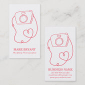 シンプルなカメラの落書き、カメラマンを結婚するおもしろい 名刺 (正面/裏面)