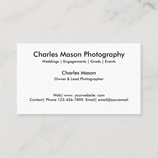 シンプルなカメラマン2の側面のデザイン 名刺 (正面)