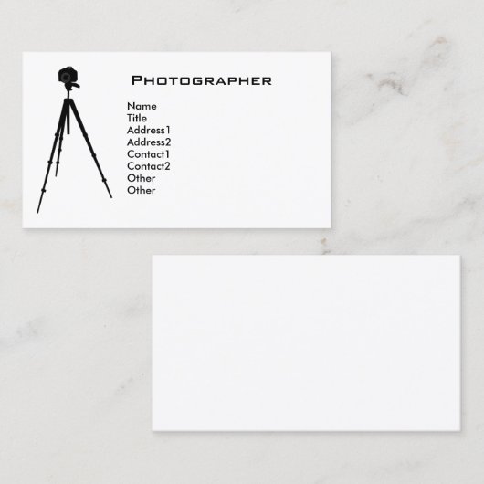 シンプルなカメラマン 名刺 (正面/裏面)